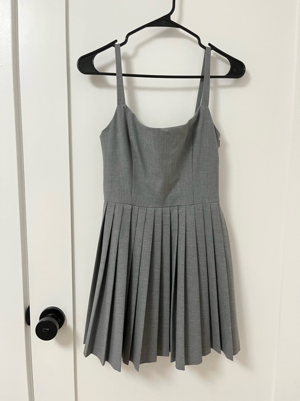 Aritzia Gray Pleated Mini trix Dress